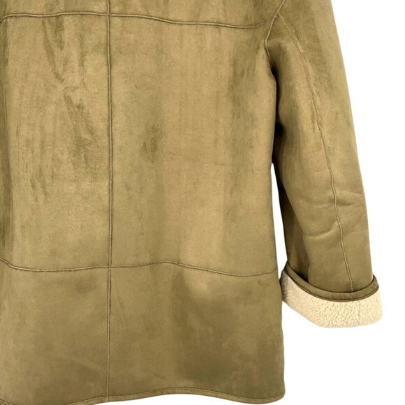 NWT Tuckernuck French Gray Suede Thayer Coat Size M Faux Sherpa Collar - Picture 9 of 11